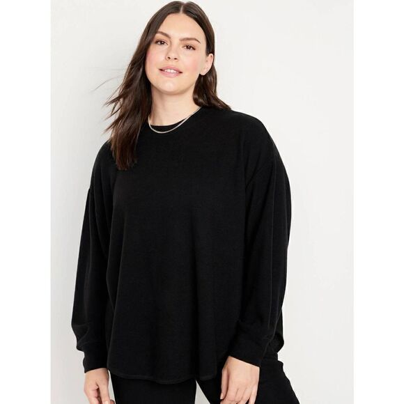 Old Navy Cozy French-Rib Tunic Black Sweater for Women Size M - Picture 1 of 5